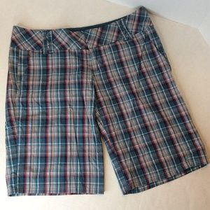 Spacegirlz Womens Juniors Plaid Bermuda Shorts Size 11 Blue Multicolor Plaid